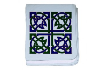 Celtic Knot Squared Green baby blanket by CafePress