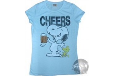 Peanuts Snoopy Cheers Baby Doll Tee by Mighty Fine