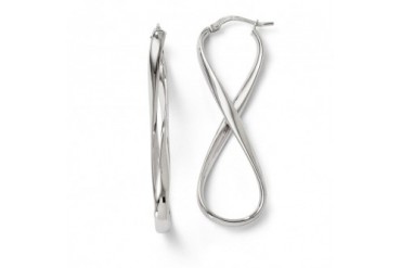 3mm Infinity Hoop Earrings in 14K White Gold, 45mm (1 3 4 Inch)