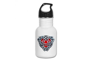 Naumadd's Silver Red Triquetra Celtic Kid's Water Bottle by CafePress