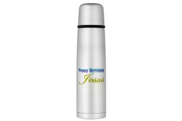 Happy Birthday Jesus Large Thermos Bottle Holiday Large Thermosreg; Bottle by CafePress