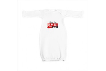HeEvilTwin.jpg Funny Baby Gown by CafePress