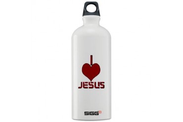 I LOVE JESUS Christian Sigg Water Bottle 1.0L by CafePress