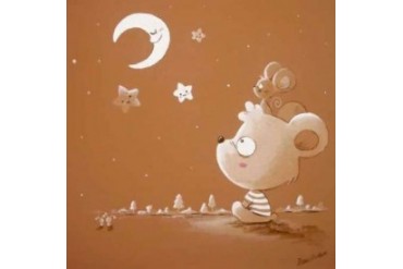 Bear and Moon Poster Print by Diana Vicedo (24 x 24)