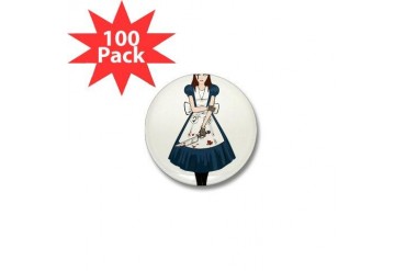 Psycho Girl Art Mini Button 100 pack by CafePress