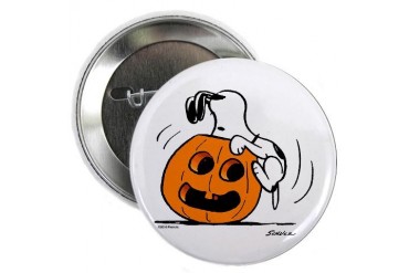 Snoopy Jack O' Lantern Button Peanuts 2.25 Button by CafePress