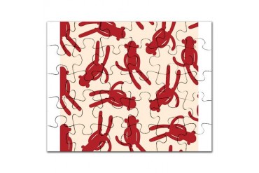 Silhouette Sock Monkey Holiday Puzzle by CafePress