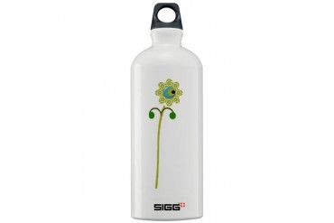 Green Button Flower Nature Sigg Water Bottle 1.0L by CafePress