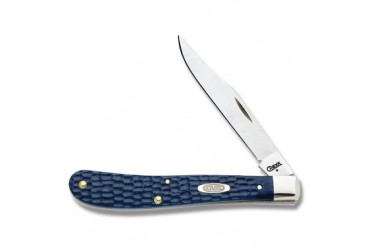 Case American Workman Series Slimline Trapper with Jigged Blue Synthetic Handle