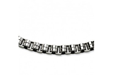 Stainless Steel 8mm Circular Links Necklace 24 Inch