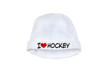 I Heart Hockey baby hat