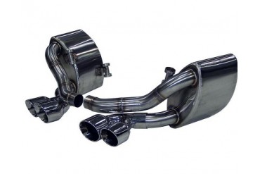 BB Muffler Quad Round Tips Porsche 997.2 09-12