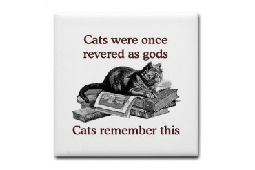 Cats As Gods Tile Coaster