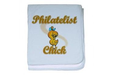 Philatelist Chick 2 Girl baby blanket by CafePress
