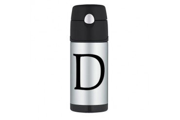 DBookAntiquablack.psd Alphabet Thermos Bottle 12oz by CafePress