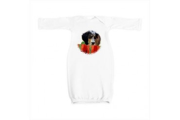 englishsetterpuppychristmascard.png Art Baby Gown by CafePress