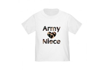 Army Niece Heart Camo Toddler T-Shirt