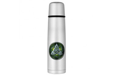 Norse Valknut - Green Large Thermos Bottle Celtic Large Thermosreg; Bottle by CafePress