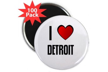 I LOVE DETROIT Love 2.25 Magnet 100 pack by CafePress