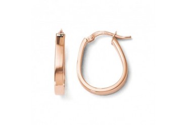 3mm U Shape Hoop Earrings in 14K Rose Gold, 19mm (3 4 Inch)