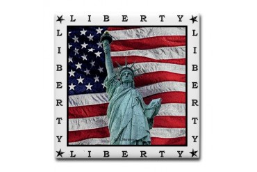 Liberty Ceramic tile coaster Military Tile Coaster by CafePress