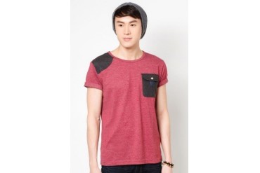 Contrast Pocket Tee With Shoulder Parch
