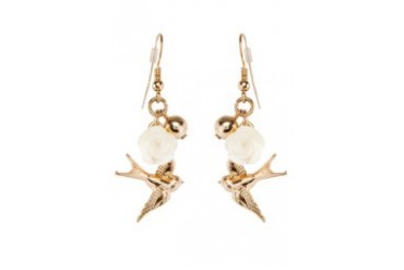 Something Borrowed Sparrow Rose Drop Earrings