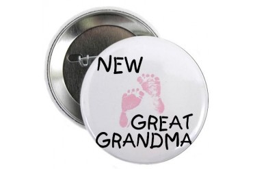 New Great Grandma pink Button New baby 2.25 Button by CafePress