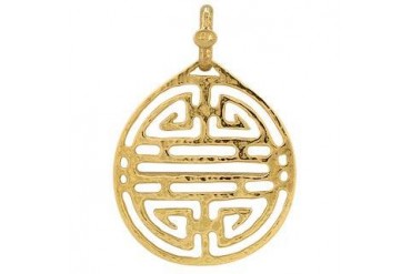 Chinese Labyrinth - 18k Yellow Gold Pendant