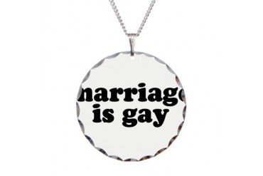 Gay Necklace Circle Charm by CafePress