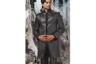 Sprightly Grey Indowestern Sherwani