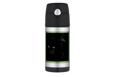 Mystical Black Cat Cat Thermos Bottle 12oz by CafePress