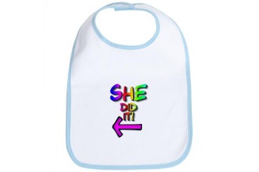 She did it left Twins Bib by CafePress