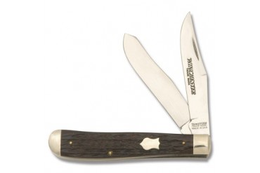 Winchester 2-Blade Trapper with Black Jigged Bone Handle