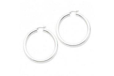 5mm, Sterling Silver, Extra Large Hoop Earrings - 60mm (2 3 8 inch)