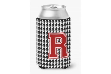 Monogram - Houndstooth Can or Bottle Beverage Insulator Hugger Initial R