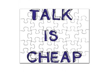 TALK IS CHEAP.png Funny Puzzle by CafePress