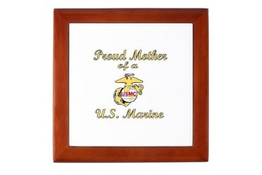 Proud Mother to a US Marine Military Keepsake Box by CafePress