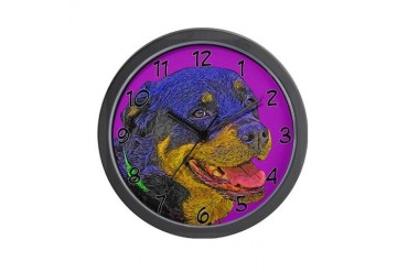 Retro Rottweiler Pets Wall Clock by CafePress