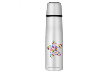 White Star Flower Large Thermos Bottle Rainbow Large Thermosreg; Bottle by CafePress