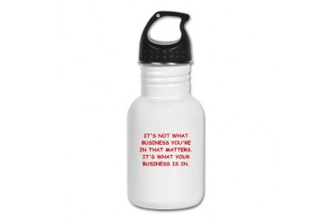 BUSINESS Funny Kid's Water Bottle by CafePress