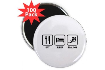 Eat Sleep Slalom Funny 2.25 Magnet 100 pack by CafePress