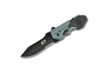 Smith & Wesson M&P M.A.G.I.C. Linerlock with Partially Serrated Blade - Gun Metal Grey Finish