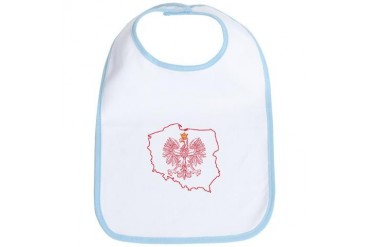 Red Polish Map With Eagle Family Bib by CafePress