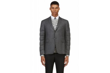 Thom Browne Grey Quilted sleeve Blazer