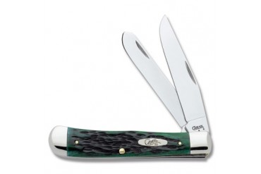 Case Pocket Worn Trapper with Bermuda Green Bone Handle