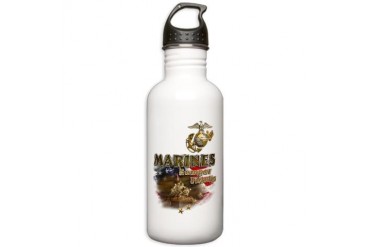 MARINES: Semper Fidelis Stainless Water Bottle 1.0 Vintage Stainless Water Bottle 1.0L by CafePress