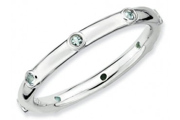 Stackable Expressions Sterling Silver Aquamarine Stackable Ring