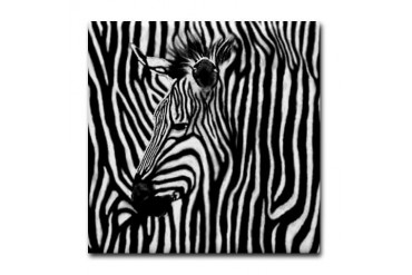 Zebra Striped Zebra Tile Coaster by CafePress