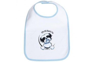 B/W Shih Tzu IAAM Funny Bib by CafePress